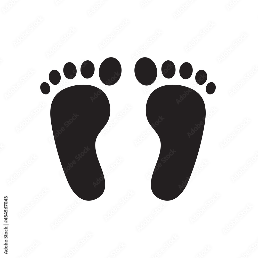 Footprint icon. Smelly feet The concept of keeping your feet healthy by washing your feet. Footprint icon. Smelly feet The concept of keeping your feet healthy by washing your feet.