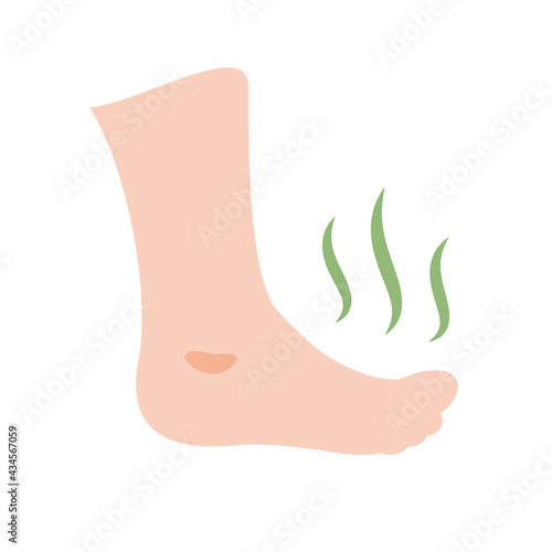 Footprint icon. Smelly feet The concept of keeping your feet healthy by washing your feet.