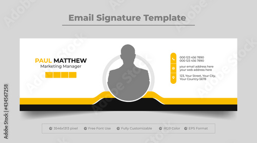 Corporate email signature template or email footer, Personal facebook cover photo design template