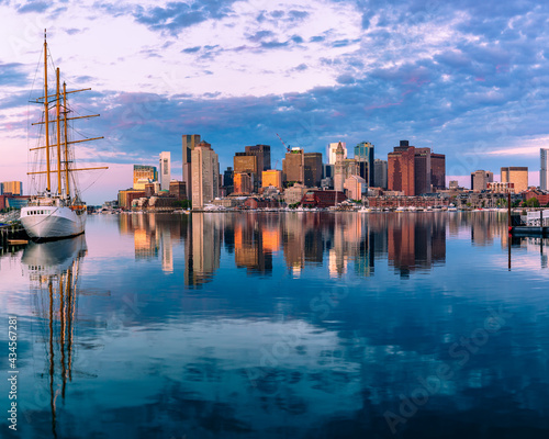 Massachusetts-Boston harbor and skyline