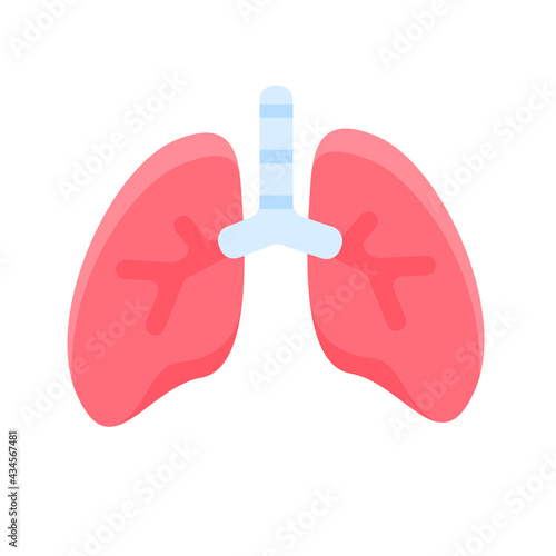 Lung icon. Lungs help to breathe oxygen into the human body. Body care concept