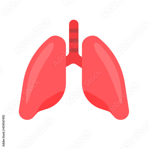Lung icon. Lungs help to breathe oxygen into the human body. Body care concept