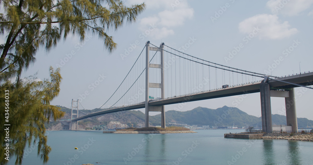 Tsing Ma Suspension bridge in Hong Kong city Tsing Ma Suspension bridge in Hong Kong city