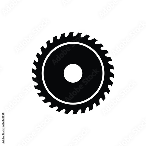 circular saw blade silhouette carpentry woodwork logo design inspiration