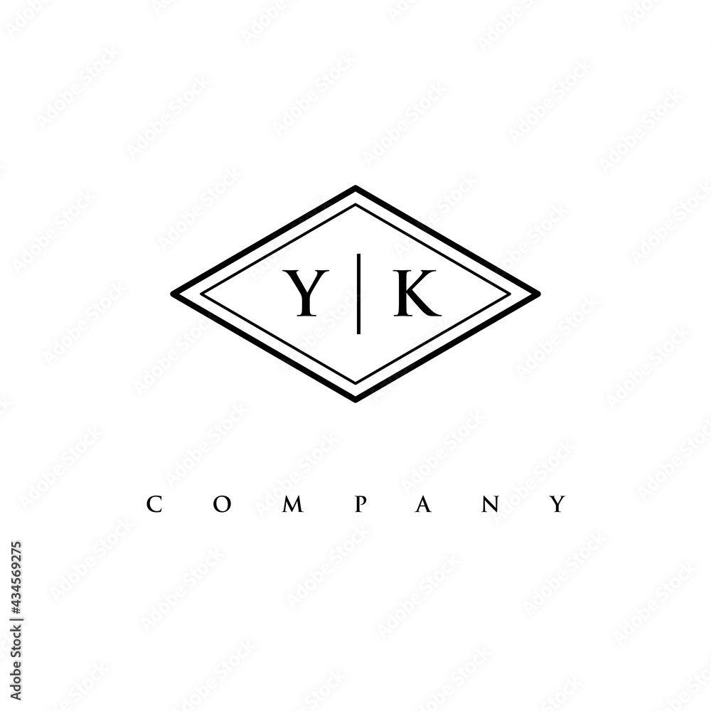 initial YK logo design vector