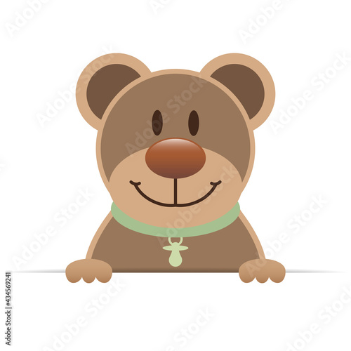 Brauner Teddy Mit Grünem Halsband Schnuller Horizontales Banner