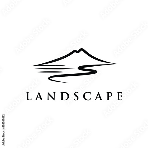 mountain landscape logo design inspiration 