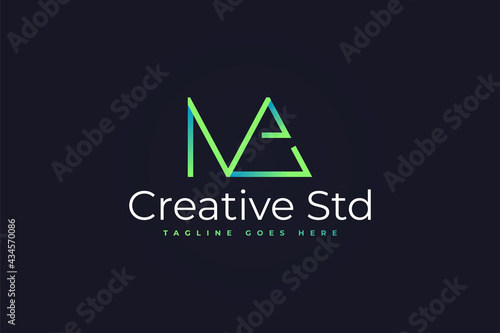Initial Letter N and A Logo in Green Gradient. NA Logo Usable For Business or Identity Logos. Vector graphic design template element