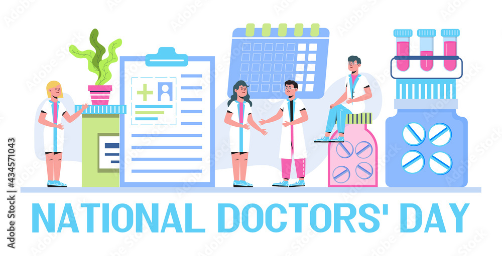 National doctors day concept vector. Medical, healthcare event is celebrated
