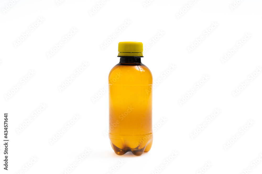 Yellow Empty bottle on white background Yellow Empty bottle on white background