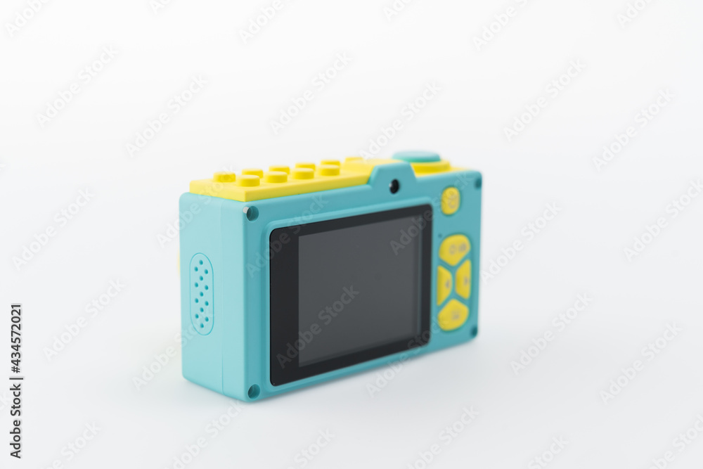 Fototapeta premium kids camera toy on white background