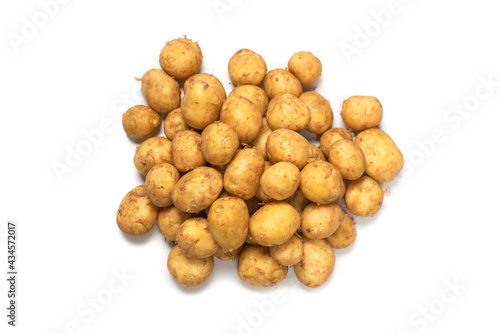 Raw potato isolated on a white background.