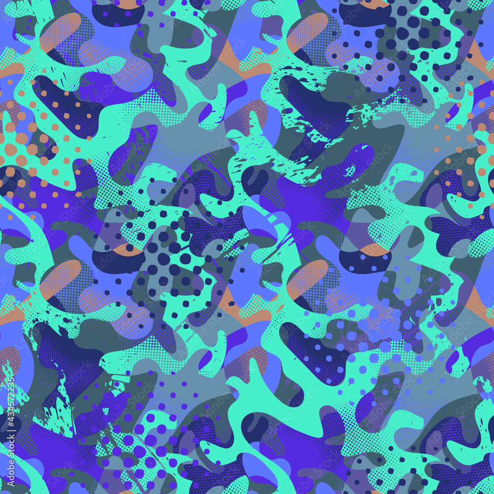 Seamless abstract unique artwork with urban pattern