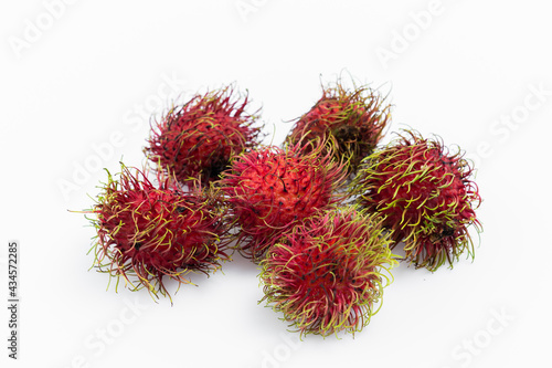 Rambutan on white background