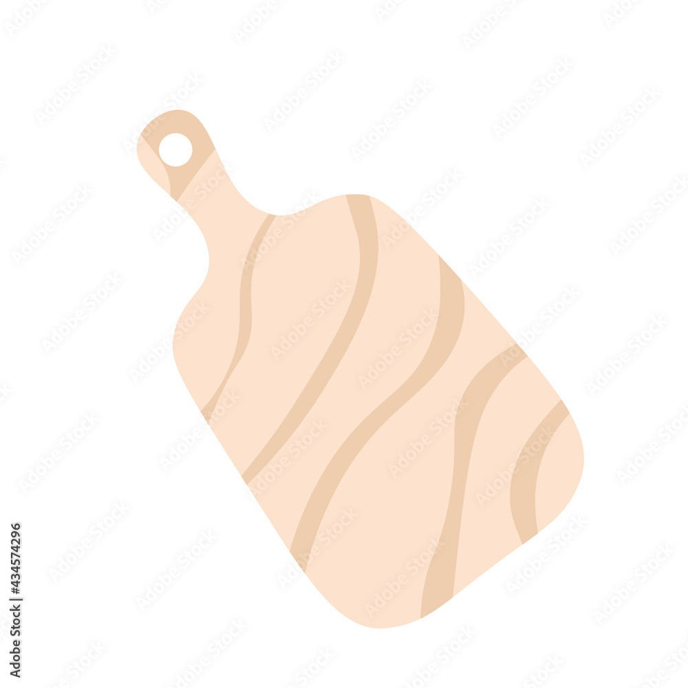 Empty wooden cutting board on white background. Kitchen tools, vector illustration Empty wooden cutting board on white background. Kitchen tools, vector illustration