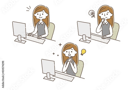 パソコンを操作するビジネスウーマン