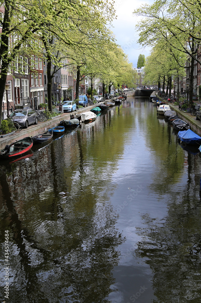 One of the characteristic canals of the city of Amsterdam