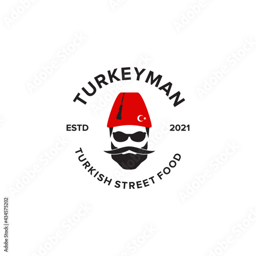 Turkey man logo design template