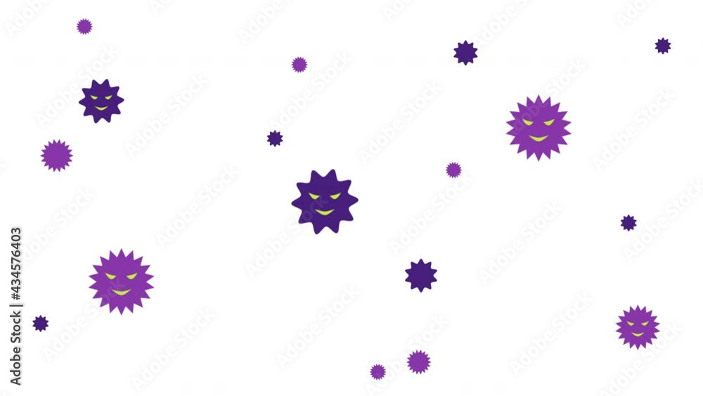 Animation of floating virus in the air Animation of floating virus in the air