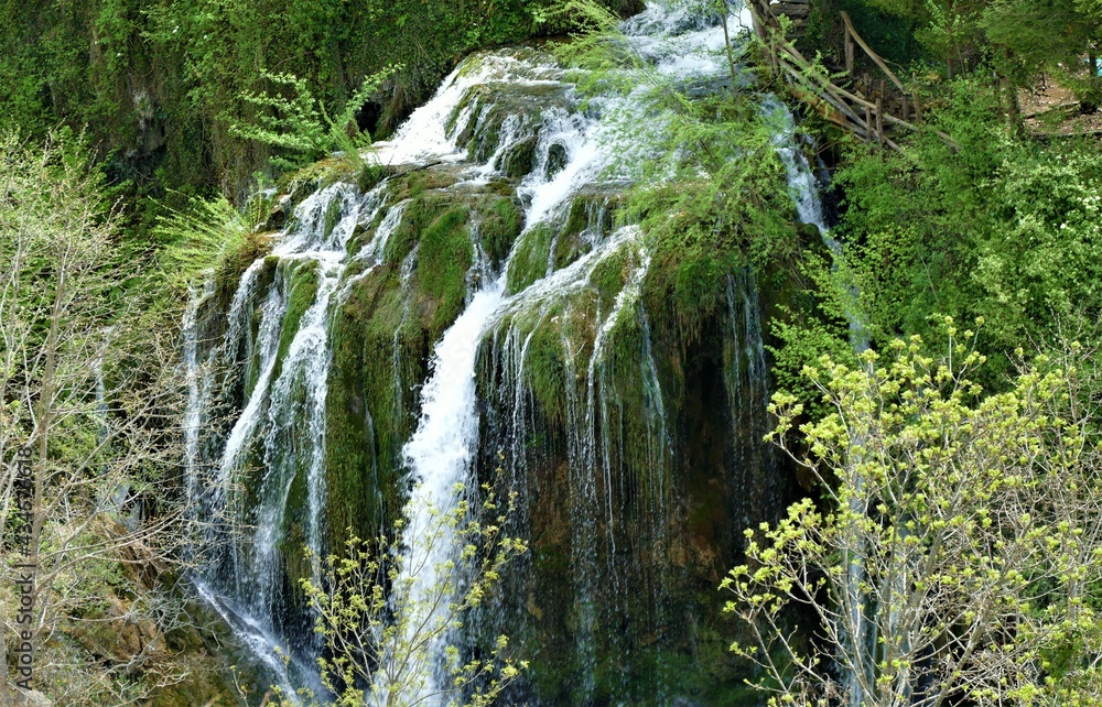 Big waterfalls cascade in green nature Big waterfalls cascade in green nature