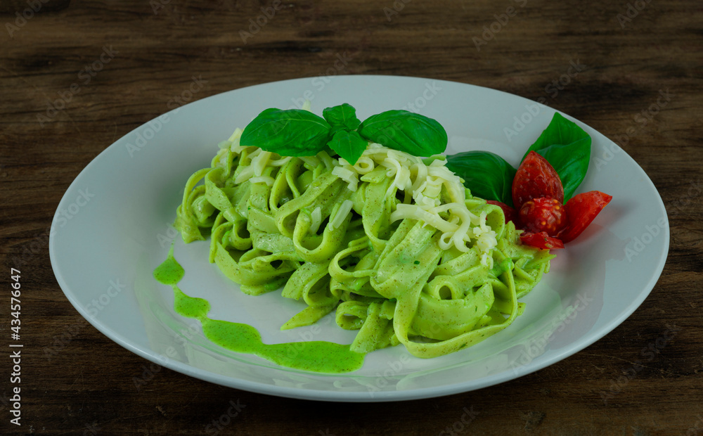Pesto Pasta Green Sauce with Cheese Pesto Pasta Green Sauce with Cheese