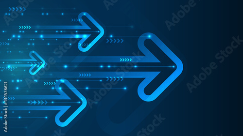 Abstract arrow direction. Technology background