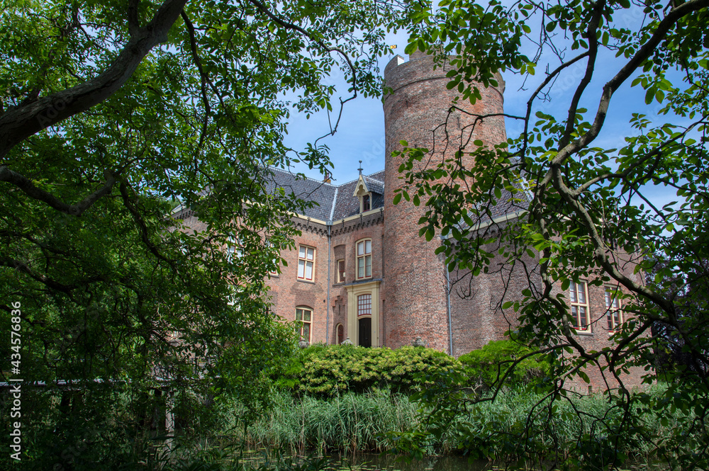 Castle At Loenersloot Behind Trees At The Netherlands 17-6-2020