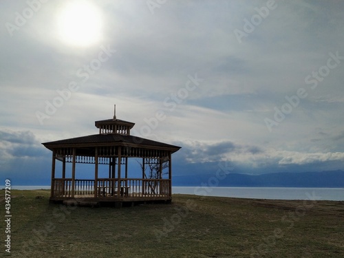 Gazebo on the shore of Lake Baikal