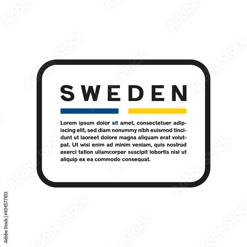 Text box with the Swedish flag colors on white background.