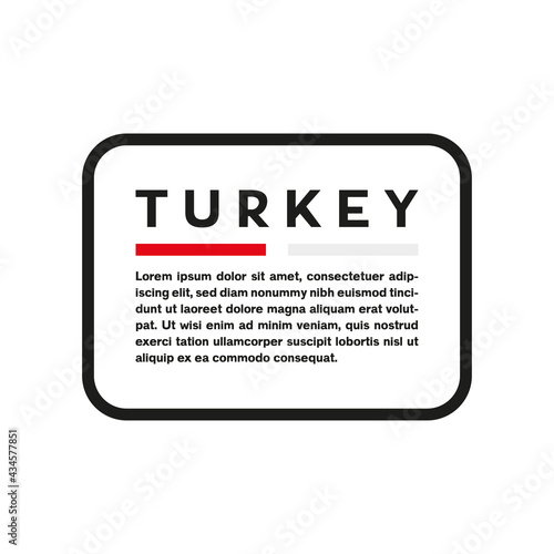Text box with the Turkish flag colors on white background.