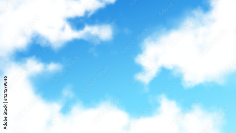 青空と白い雲のイラスト 青空と白い雲のイラスト