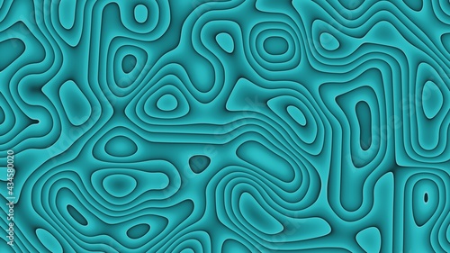 Two abstract lines of cyan and black mixing in two colors