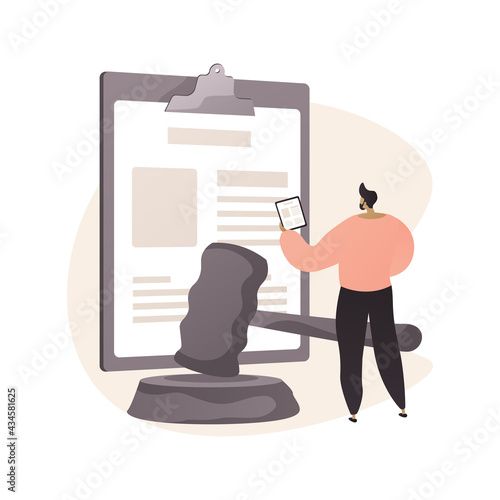 Legal notice abstract concept vector illustration.