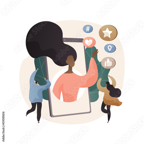 Social media star abstract concept vector illustration.