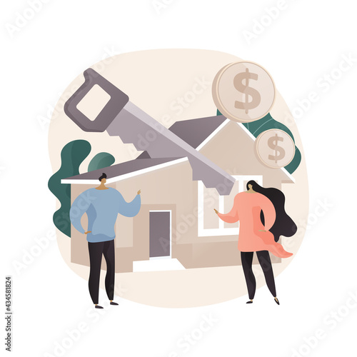 Property division abstract concept vector illustration.