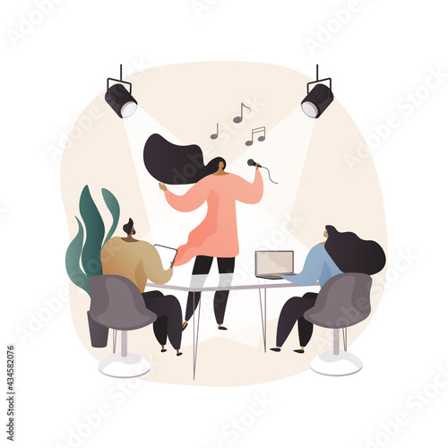 Role audition abstract concept vector illustration.