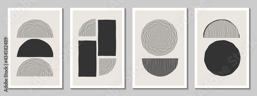 Trendy abstract creative minimalist artistic hand painted geometric composition for wall decoration, cover, brochure and wallpaper Modern design vector background in eps 10.