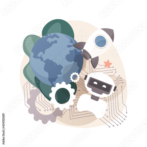 Technological revolution abstract concept vector illustration.