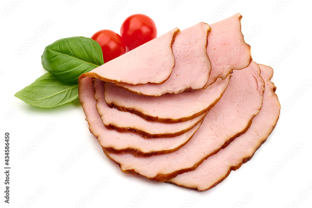 Smoked pork, isolated on white background. High resolution image Smoked pork, isolated on white background. High resolution image