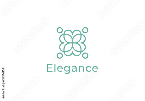 flower and family logo. Flower symbol. Beauty, spa, salon, clinic or boutique logo and health logo. 
