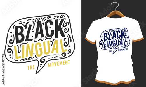 Black the lingual t shirt design