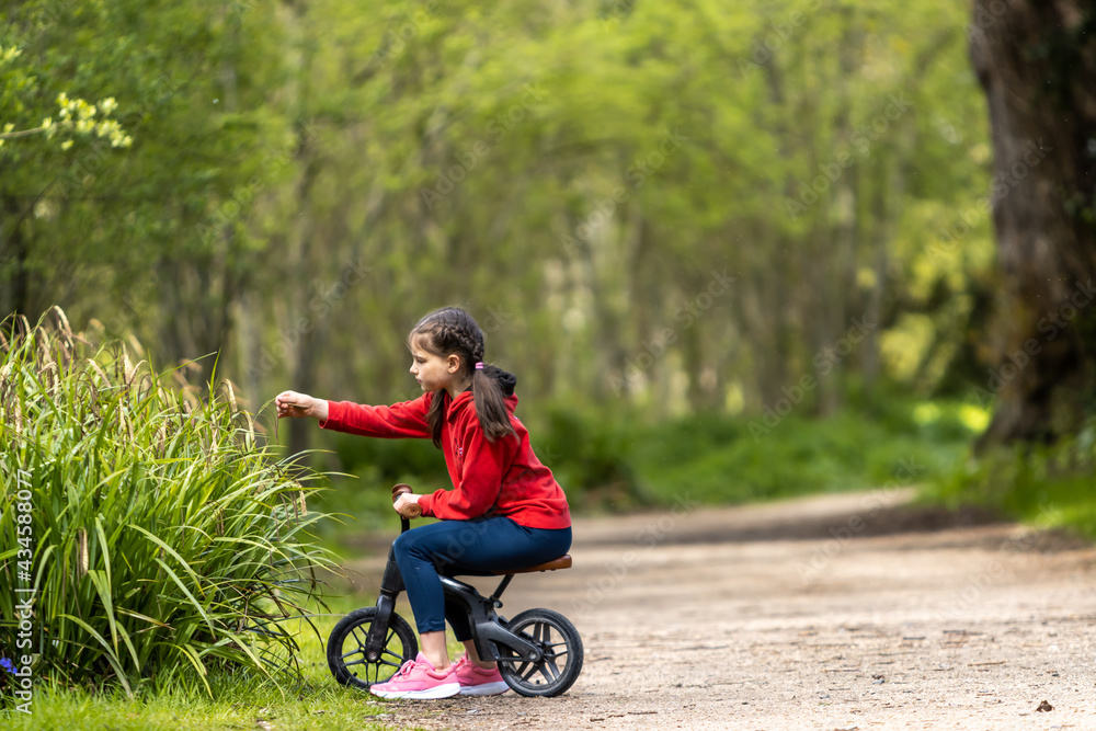 big girl riding little bike in the forest big girl riding little bike in the forest