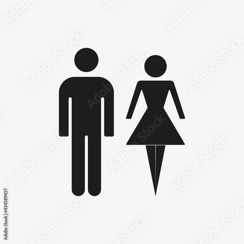 Man and woman of black color. Vector Toilet Restroom icon on white background