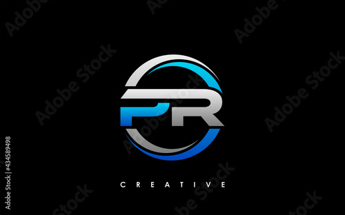PR Letter Initial Logo Design Template Vector Illustration