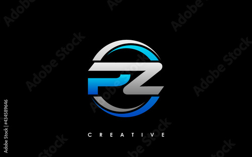 PZ Letter Initial Logo Design Template Vector Illustration