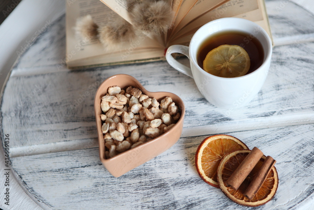 Mix nuts, dry fruits and chocolate on a Mix nuts, dry fruits and chocolate on a