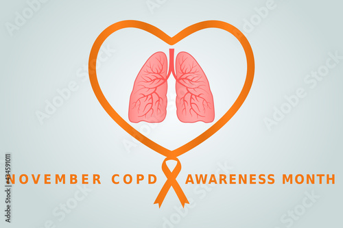 November copd awareness month flat vector illustration. A health design for banner, poster, web. Protection, healthcare, prevention concept.