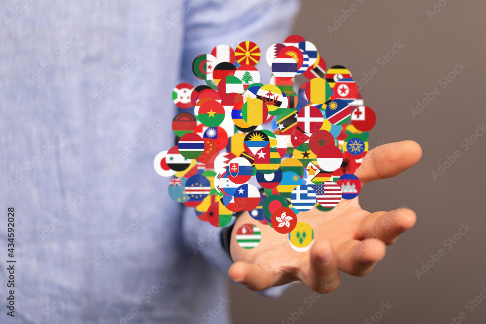 international counties flags - 3D realistic. international counties flags - 3D realistic.
