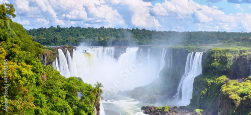Photos Waterfalls, great Iguasu waterfalls seen from the boat bind the fog and splashes