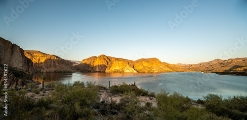 Canyon Lake in Arizona in the early evening during the springtime
